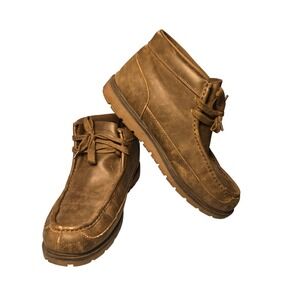 Lugz Men's Chukka Boots Brown Faux Leather Lace Up Ankle Boots Size 13